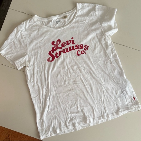 LEVI STRAUSS Vintage Original White Crewneck T-Shirt Large - Picture 4 of 7